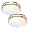 36W LED Ceiling Lights for Bedroom Kitchen, 3600lm Super Bright, Dimmable Flush Mount Light Fixtures 6500K/5000K/4000K/3000K/2700K Adjusted Modern Lamps 2PACK, 13 Inch, Nickle
